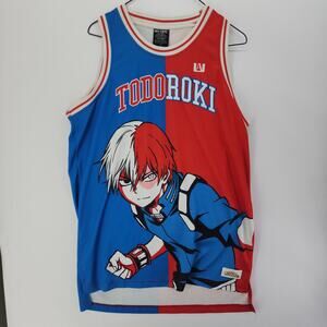 My Hero Academia Todoroki Plus Ultra Basketball Jersey Hot Topic Anime Size S